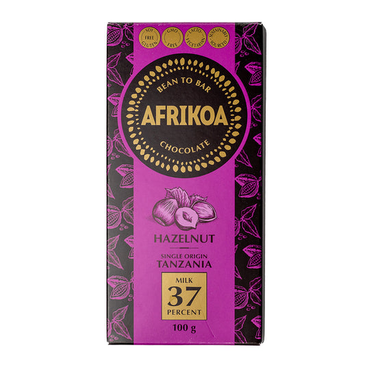 Afrikoa 37% Milk Chocolate with Hazelnuts